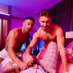 two gay men ready to fuck man in hotel room